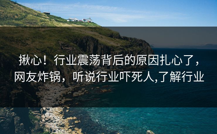 揪心！行业震荡背后的原因扎心了，网友炸锅，听说行业吓死人,了解行业